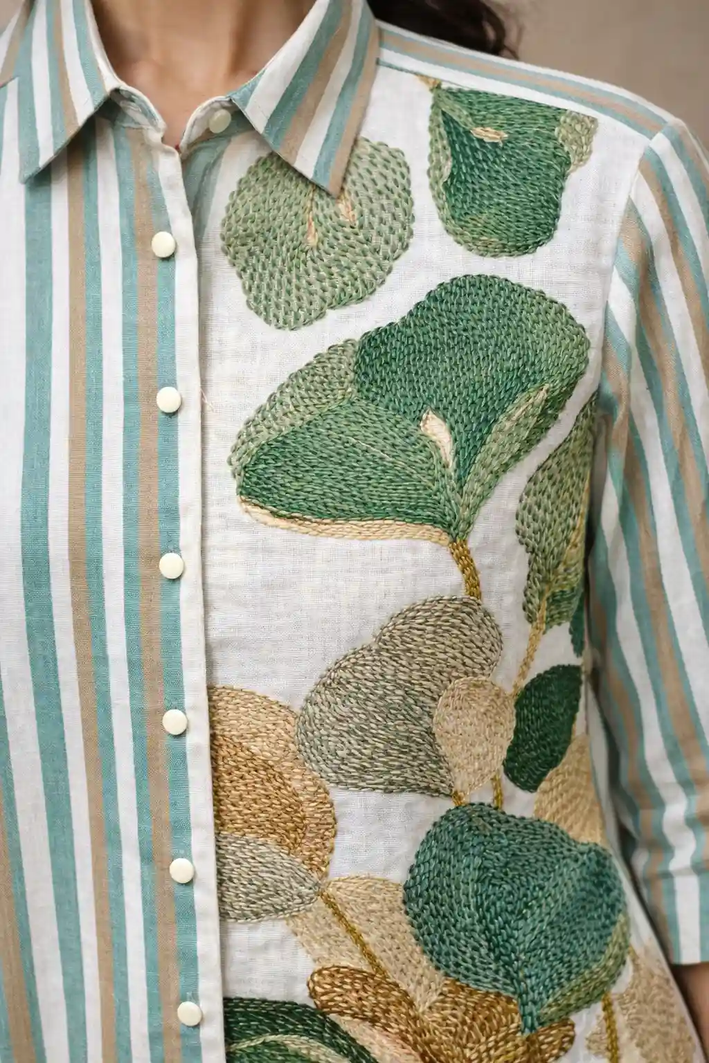 Rabistha Botanical Stripe Handcrafted Co-Ord Set