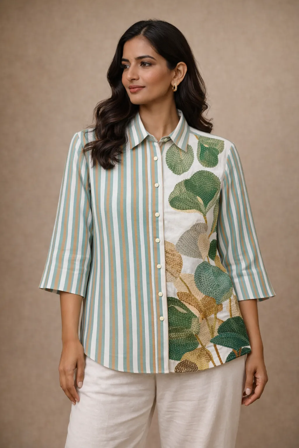 Rabistha Botanical Stripe Handcrafted Co-Ord Set