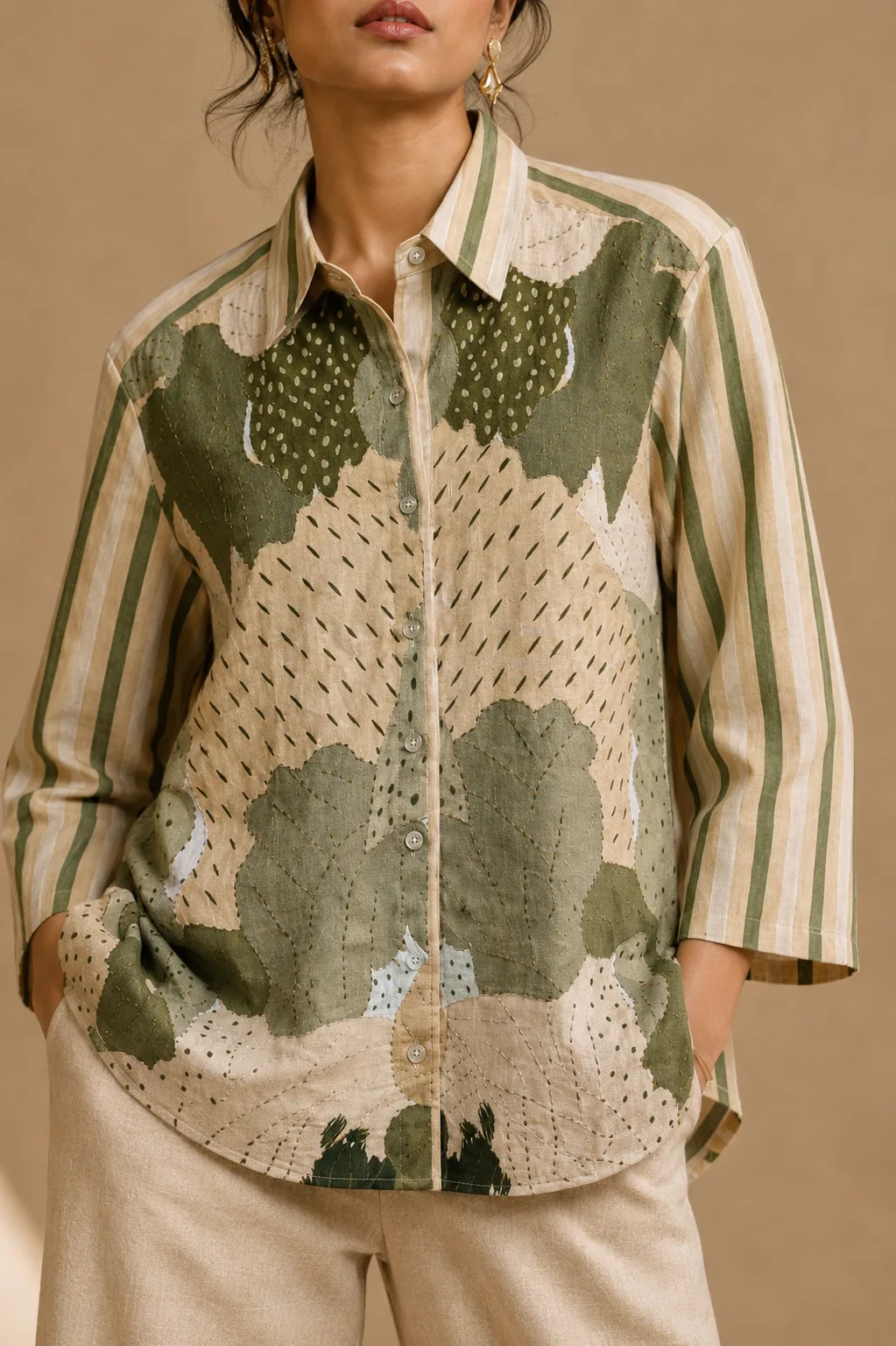 Rabistha Olive Earth Abstract Co-Ord Set