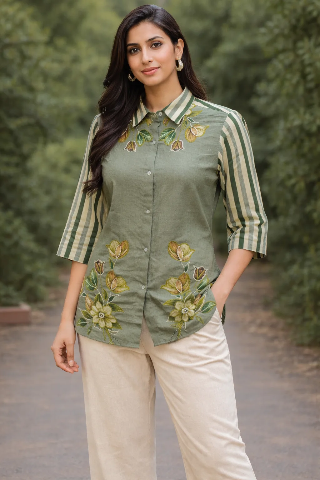 Forest Bloom Embroidered Co-Ord Set